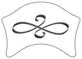 DABAN-601-BK-WT Black Scroll White